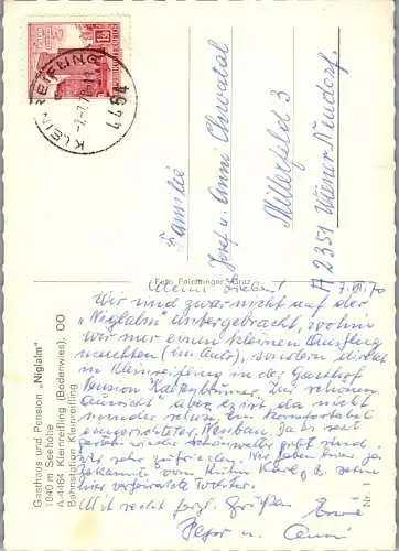 51951 - Oberösterreich - Kleinreifling , Bodenwies , Gasthaus und Pension Niglalm - gelaufen 1970