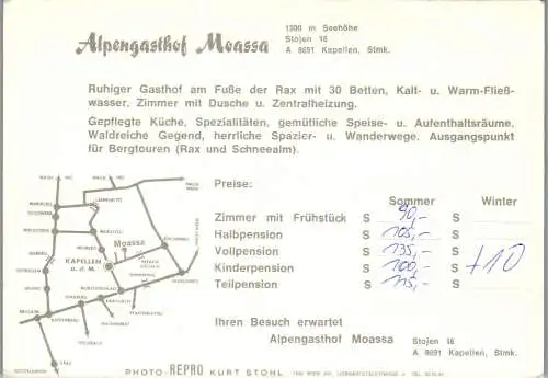 51974 - Steiermark - Kapellen , Gasthof Moassa - nicht gelaufen