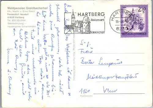 51977 - Steiermark - Hartberg , Greinbacherhof , Inh. Martin u. Erika Posch , Penzendorf Neudorf - gel. 1980