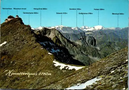 51982 - Kärnten - Hannoverhaus , Blick auf die Hohen Tauern , Mausoleum - gelaufen