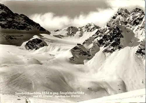 52006 - Vorarlberg - Partenen , Saarbrücknerhütte geg. Seegletscherlücke und Kl. Litzner - gelaufen 1963