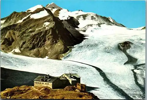 52023 - Tirol - Eggenstall , Braunschweiger Hütte mit Wildspitze und Mittelbergferner - gelaufen 1983