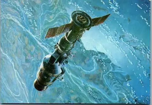 52040 - Space - Raumschiff , Soyuz Apollo over the Caspian Sea , Andrei Sokolov - nicht gelaufen