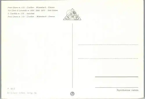 52053 - Italien - Dolomiti , Prato Drava , Confine , Winnebach Grenze , Tre Cime di Lavaredo - nicht gelaufen