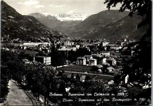 52079 - Italien - Bozen , Panorama con Catinaccio , Rosengarten - gelaufen 1967