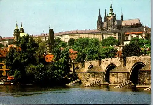 52099 - Tschechien - Prag , Praha , Prazsky hrad a Kraluv most - gelaufen 1984