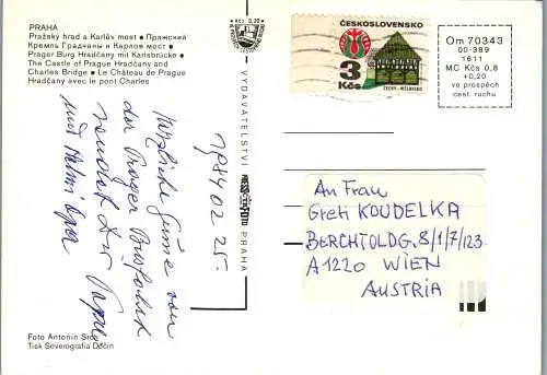 52099 - Tschechien - Prag , Praha , Prazsky hrad a Kraluv most - gelaufen 1984