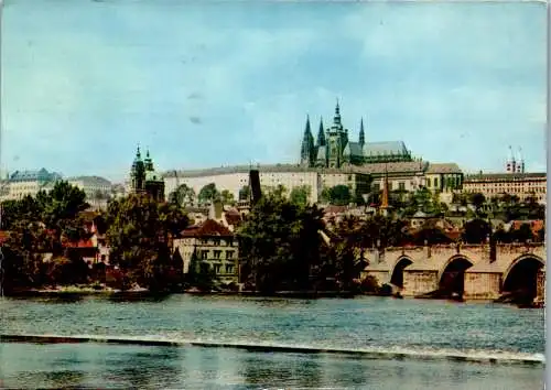 52108 - Tschechien - Prag , Praha , Prazsky hrad a Kraluv most - gelaufen