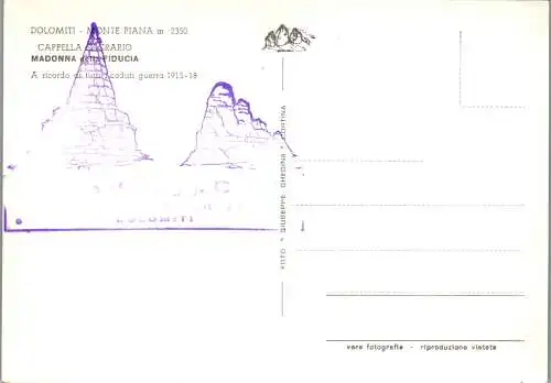 52113 - Italien - Dolomiti , Monte Piana , Cappella Sacrario , Madonna della Fiducia - nicht gelaufen