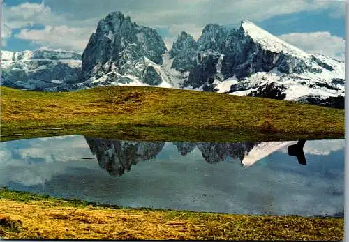 52122 - Italien - Schlern , Schlerngebiet , Seiseralm , Langkofelgruppe - gelaufen 1984