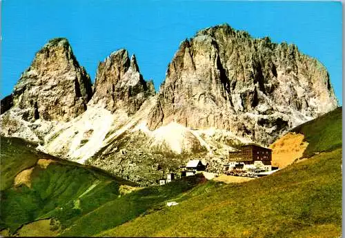 52126 - Italien - Dolomiti , Passo Sella , Albergo Maria Flora , Sassolungo , Sellajoch - gelaufen 1984