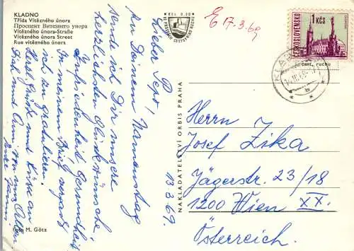 52194 - Tschechien - Kladno , Trida Vitezneho unora - gelaufen 1969