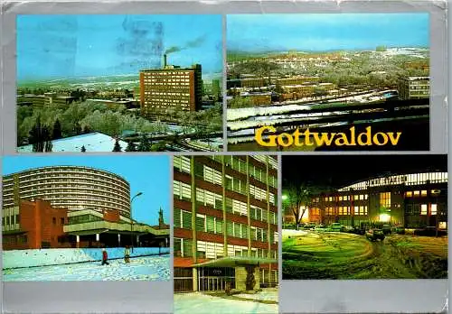 52203 - Tschechien - Gottwaldov , Zlin , Mehrbildkarte - gelaufen 1986