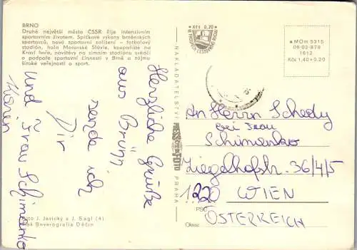 52206 - Tschechien - Brno , Brünn , sportovni Brno , Mehrbildkarte - gelaufen