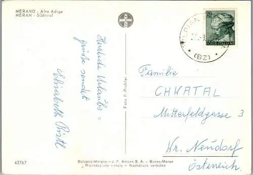 52223 - Italien - Meran , Panorama - gelaufen 1966