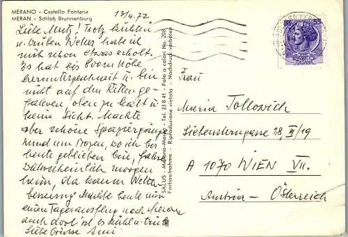 52234 - Italien - Meran , Castello Fontana , Brunnenburg - gelaufen 1972