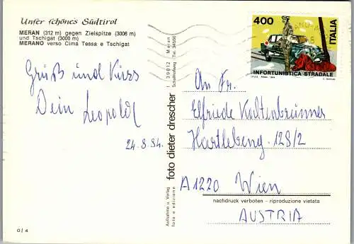 52242 - Italien - Meran , gegen Zielspitze und Tschigat , Cima Tessa - gelaufen 1984