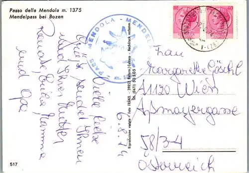 52245 - Italien - Bozen , Passo della Mendola , Mendelpass - gelaufen 1974