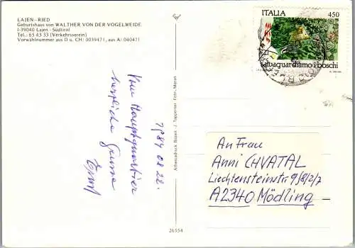 52253 - Italien - Layen , Lajen Ried , Geburtshaus Walther von der Vogelweide - gelaufen 1984