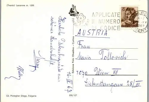 52258 - Italien - Lavarone , Trento , Mehrbildkarte - gelaufen 1967