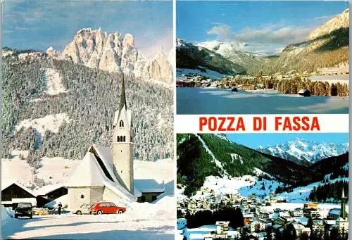 52267 - Italien - Pozza di Fassa , Mehrbildkarte , Winter - gelaufen 1986