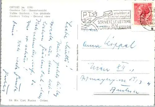 52292 - Italien - Ortisei , Val Gardena , Panorama - gelaufen 1960