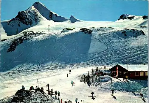 52334 - Salzburg - Kaprun , Gletscherbahn , Berghaus mit Kitzsteinhorn , Schmiedinger Gletscher - gelaufen 1969