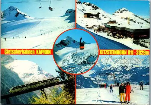 52343 - Salzburg - Kaprun , Gletscherbahn , Kitzsteinhorn , Mehrbildkarte , Winter , Ski - gelaufen