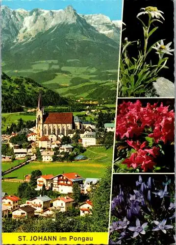 52355 - Salzburg - St. Johann , gegen das Tennengebirge , Mehrbildkarte - gelaufen