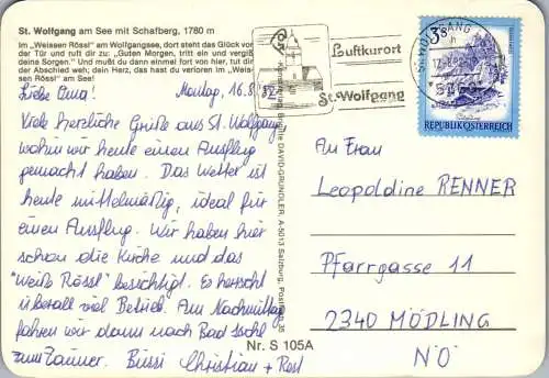 52363 - Oberösterreich - St. Wolfgang , am See mit Schafberg - gelaufen 1982