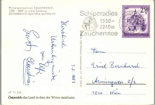 52414 - Salzburg - Zauchensee , Wintersport Zentrum , Pistenraupe - gelaufen 1981