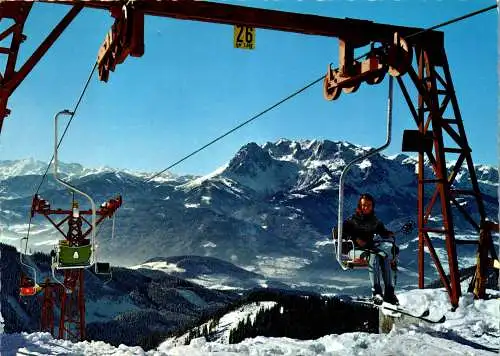 52431 - Salzburg - Werfenweng , Bischlinghöhe , Sessellift , Blick gegen Höchkönig - gelaufen