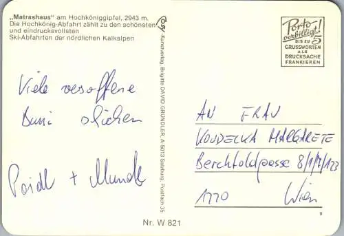 52432 - Salzburg - Hochkönig , Matrashaus - gelaufen