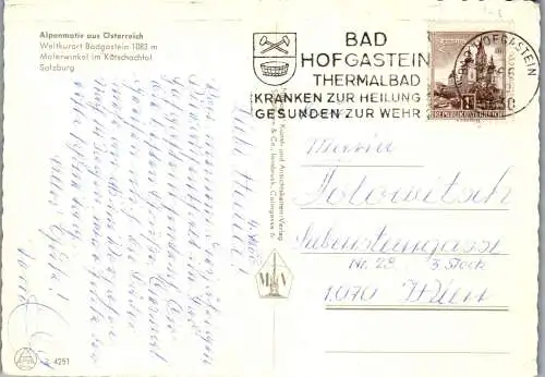 52447 - Salzburg - Bad Gastein , Malerwinkel im Kötschachtal - gelaufen 1966