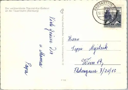 52453 - Salzburg - Bad Gastein , Prossau , Grüner Baum , Reedsee , Böckstein , Höllbrunnlift - gelaufen 1965