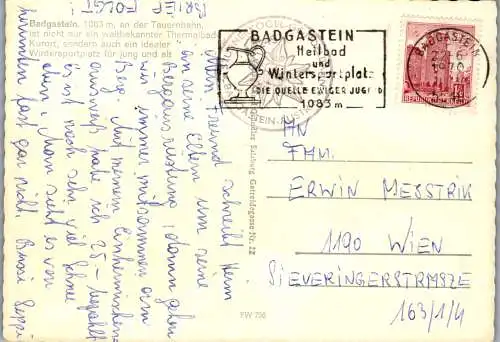 52460 - Salzburg - Bad Gastein , Graukogel Hütte - gelaufen 1970