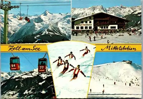 52470 - Salzburg - Zell am See , Gasthof Mittelstation , Ski , Mehrbildkarte - gelaufen 1979