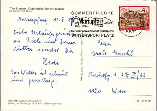 52481 - Salzburg - Lungau , Motiv - gelaufen 1989