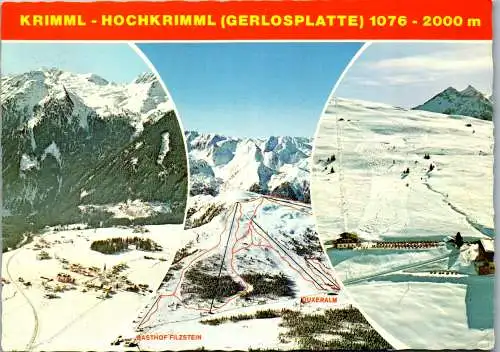 52495 - Salzburg - Krimml , Hochkrimml , Gerlosplatte , Duxeralm , Ski - gelaufen 1982