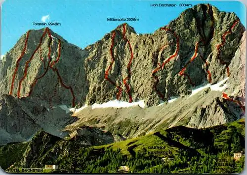 52545 - Steiermark - Dachstein , Südwände , Kletterrouten , Kletterführen - gelaufen 1982