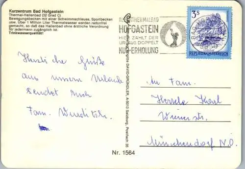 52554 - Salzburg - Bad Hofgastein , Schwimmbad , Kurzentrum - gelaufen 1982