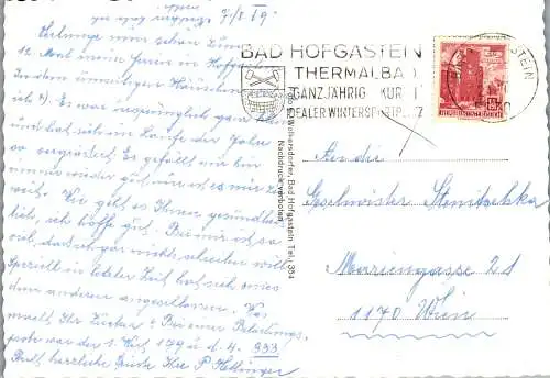 52565 - Salzburg - Bad Hofgastein , Villa Rager - gelaufen 1969