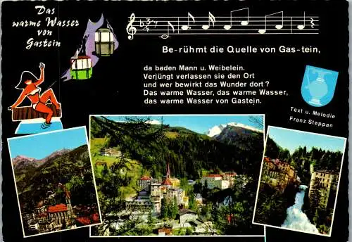 52571 - Salzburg - Bad Hofgastein , Liederkarte , Quelle von Gastein - gelaufen