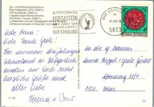 52578 - Salzburg - Bad Hofgastein , Mehrbildkarte - gelaufen 1991