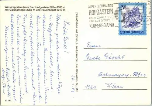 52593 - Salzburg - Bad Hofgastein , mit Gaiskarkogel und Rauchkopf - gelaufen 1983