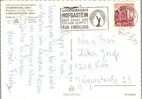 52608 - Salzburg - Bad Gastein , Stubnerkogel , Hafnergruppe , Ankogel , Geiselkopf - gelaufen 1973