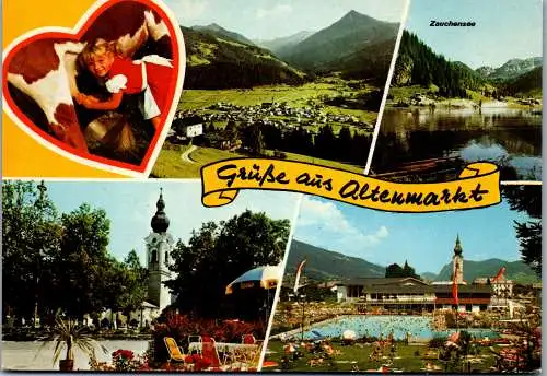 52625 - Salzburg - Altenmarkt , Zauchensee , Mehrbildkarte - gelaufen 1984