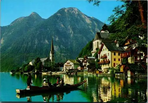 52645 - Oberösterreich - Hallstatt , Ansicht , Boot , Hallstätter See - nicht gelaufen