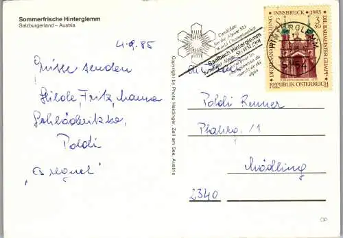 52651 - Salzburg - Hinterglemm , Panorama , Sessellift - gelaufen 1985