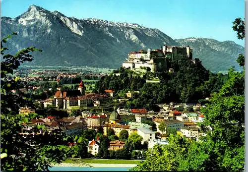 52668 - Salzburg - Salzburg , Stiftskirche Nonnberg gegen den Untersberg - gelaufen 1994